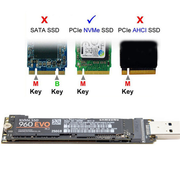 Адаптер NVME USB M.2 NVME SSD на USB 3.1 Адаптер 10 Гбит/с USB3.1 Gen 2 ...
