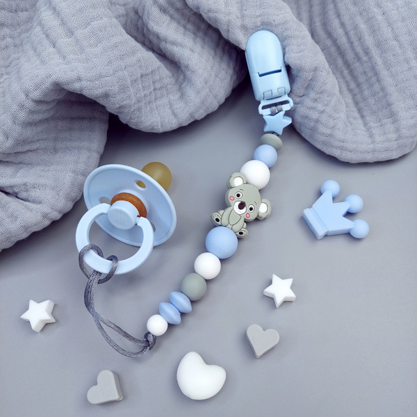 Держатель для пустышки MamSi MiniGrayKoala, прищепка для соски, для ...