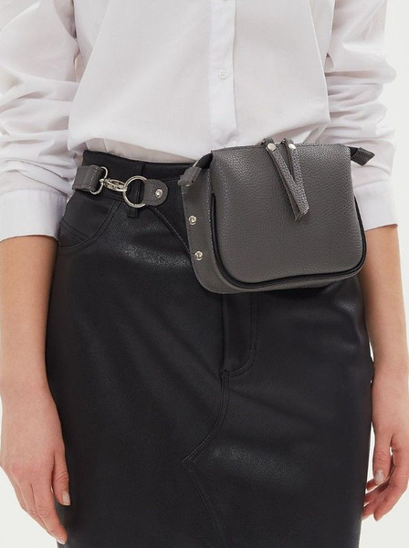 Сумка на пояс женская серая - купить с доставкой по выгодным ценам в ...