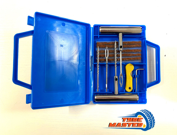 Набор для ремонта бескамерных Tyre Master шин 6 предметов в кейсе: клей ...