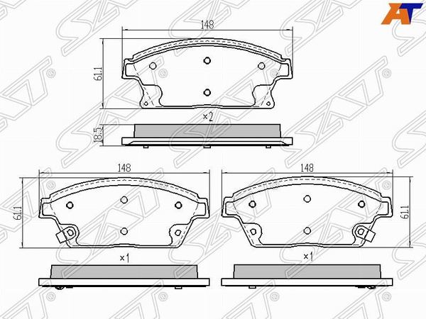Колодки тормозные (Спереди) Chevrolet Aveo 16- / Opel Astra 09-15