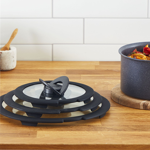Кухонная стеклянная крышка 20 см Tefal Ingenio L9846353, от брызг, для ...