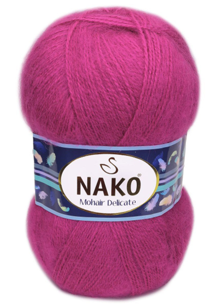 Пряжа Nako Mohair Delicate: 6141 (Т.Фуксия) / Нако Мохер Деликат / 1 шт ...