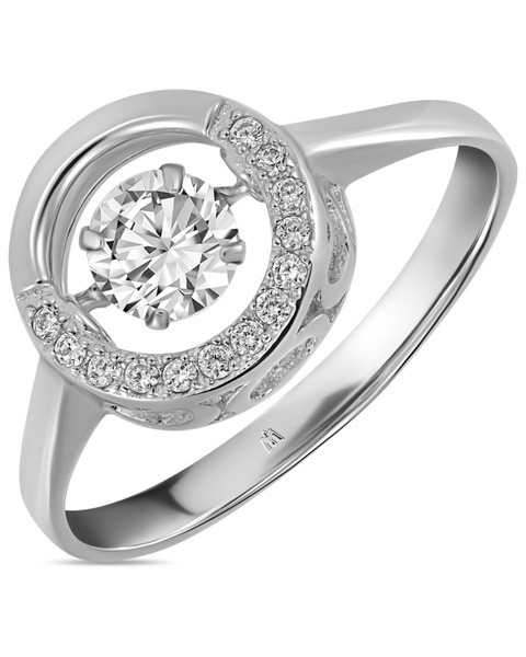 MIUZ Diamonds Кольцо из серебра с танцующим фианитом - купить с ...