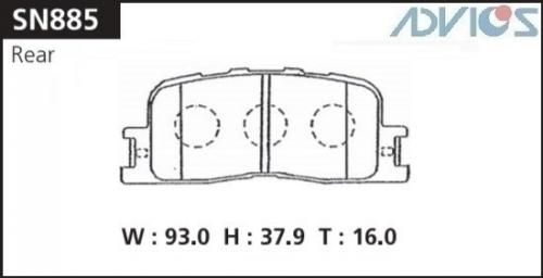 (sumitomo-яп.) колодки тормозные Advics / Sumitomo SN885 - Advics арт ...