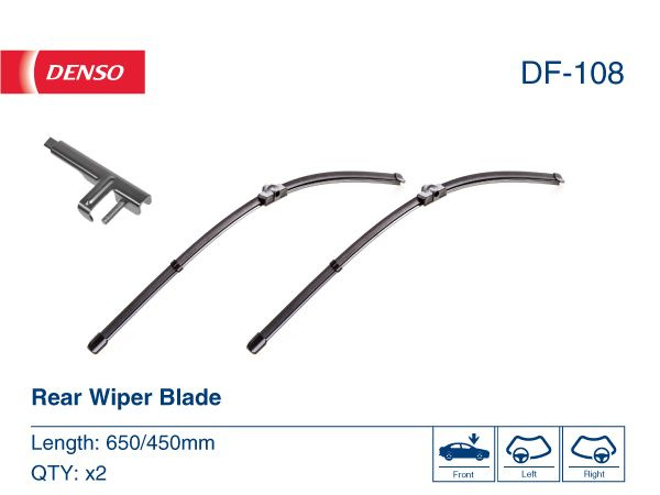DENSO Комплект стеклоочистителей бескаркасный 650/450 mm (Side Pin 17mm)