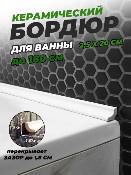 Бордюр для ванны керамический, Комплект мини 2,5 см*20 см - купить в ...