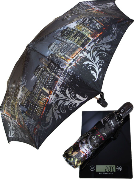 Зонт Popular Umbrella, Полный автомат, 3 сложения, серый, черный купить ...