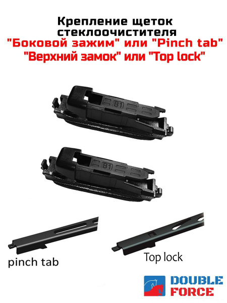 Адаптер щетки стеклоочистителя Double Force DF-B1, крепление Верхний ...