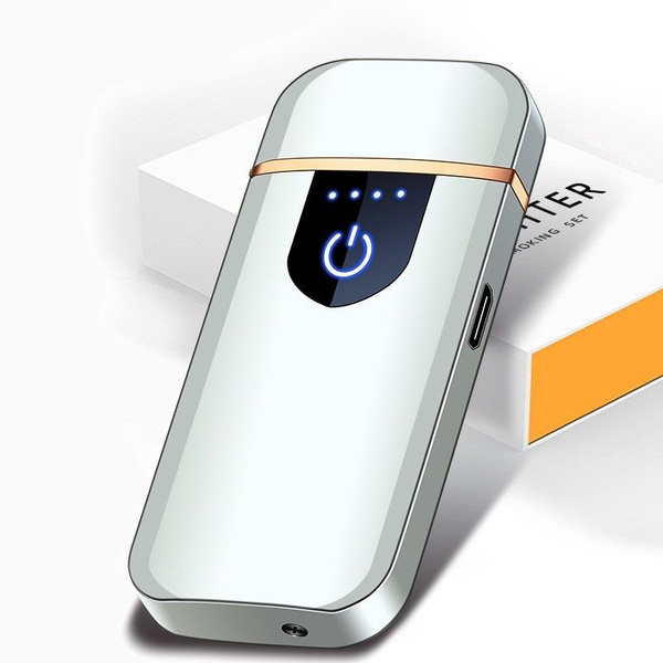 Электронная подарочная USB зажигалка . Металлическая зажигалка с .