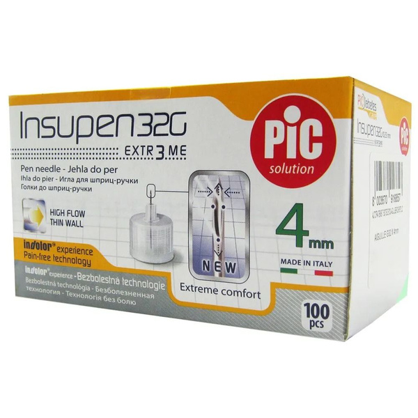 Иглы для шприц-ручки INSUPEN (Инсупен): 32Gх5/32", 0.23 мм х 4 мм- 100 ...