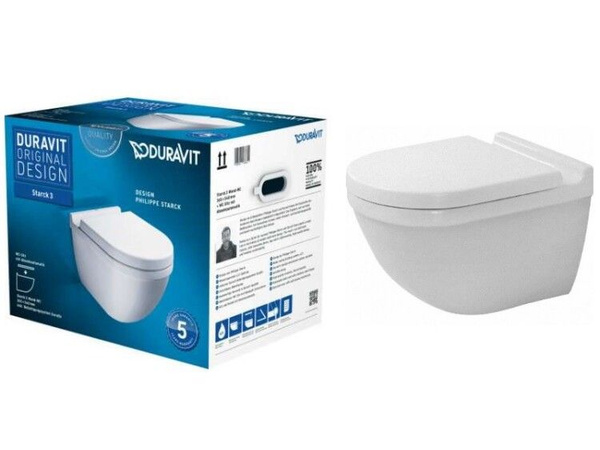 Унитаз подвесной, Duravit, Starck 3, шгв 400*560*390, цвет-белый ...