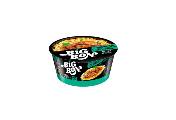 Big Bon Лапша говядина + соус Гуляш, 85 гр - купить с доставкой по ...