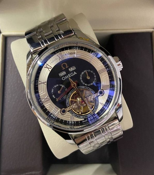 Наручные часы мужские Omega механические в подарочной коробке ...