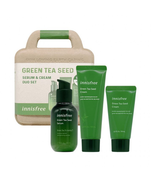 INNISFREE Green Tea Seed Serum and Cream Duo Set . Набор для ухода за ...