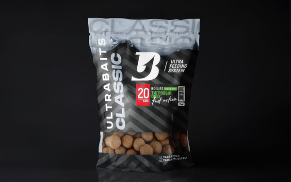 Бойлы прикормочные ULTRABAITS "CLASSIC" (ТИГРОВЫЙ ОРЕХ) 20 мм, 1 кг ...