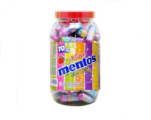 Драже жевательные Mentos Mini Rainbow / Ментос мини радуга банка (70 шт ...