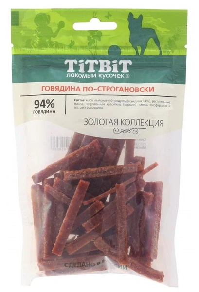 Говядина по-строгановски TiTBiT Лакомый кусочек, лакомство для собак ...