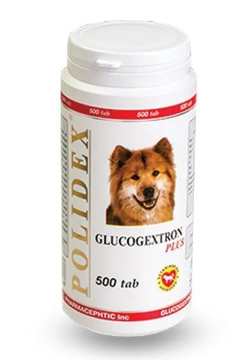 Кормовая добавка Polidex Glucogextron Plus для собак, 500 табл ...