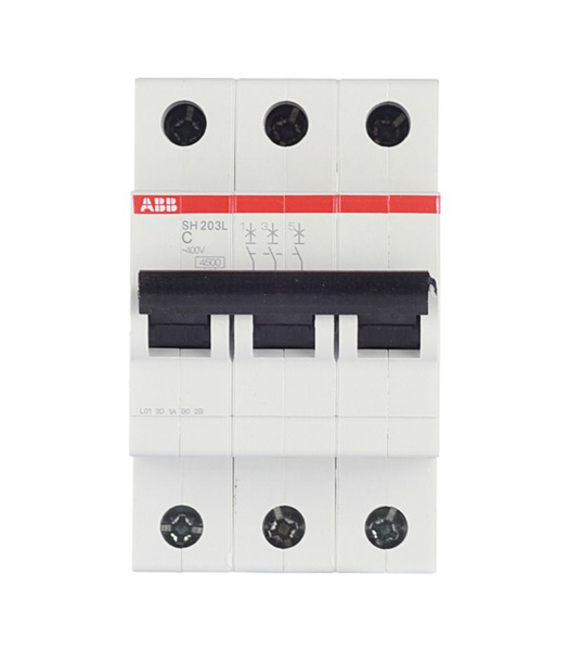 Купить Автоматический выключатель AВВ SH203L 3P 20А тип С 4,5 кА 380 В ...