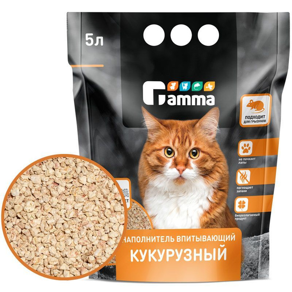 Наполнитель кукурузный для грызунов и кошек Gamma, 5 л купить на OZON ...