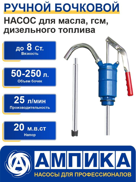 Ручной рычажный насос для бочек от 50 до 205 литров Ампика FX-19B для ...