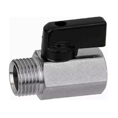 Мини кран для воды никелированный 1/2" г/ш (черные ручки) DE22MF-N TIM ...