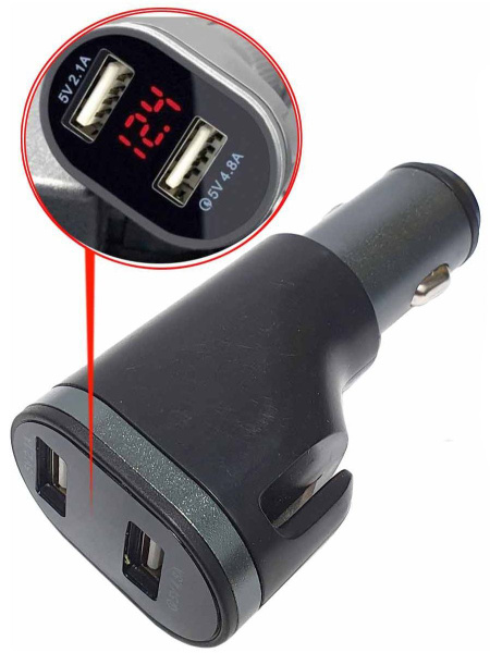 Разветвитель прикуривателя с 2 USB+вольтметр+стеклобой+резак купить по ...