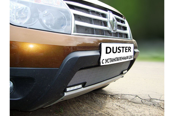 Защитная сетка радиатора хром Renault Duster (2010-2015) с вырезом под ...