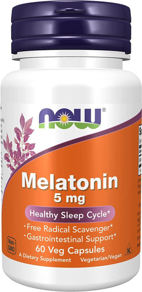 NOW Melatonin 5 мг 60 капсул (мелатонин) - купить с доставкой по ...