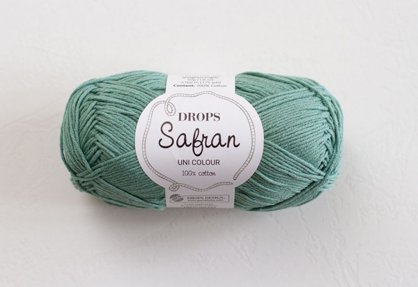Пряжа для вязания Drops Safran, цвет 04 зеленый шалфей, 100% хлопок, 1 ...