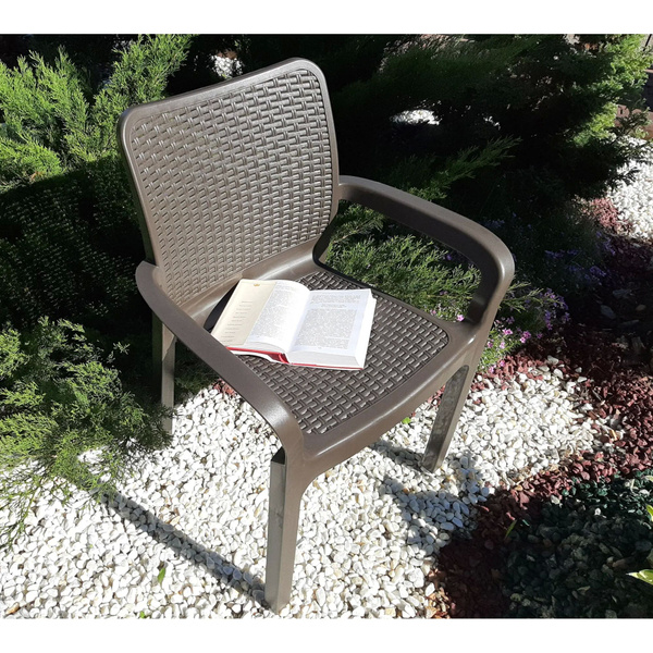 Стул Ingreen Rattan 50.6х58х83.3 см пластик коричневый - купить с ...
