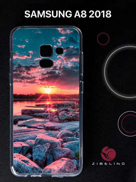Чехол для Samsung Galaxy A8 (2018) прозрачный с рисунком, с принтом ...