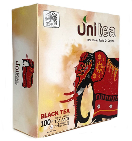Чай цейлонский чёрный Unitea Black Tea в фильтр пакетах, 200г(100пак*2г ...