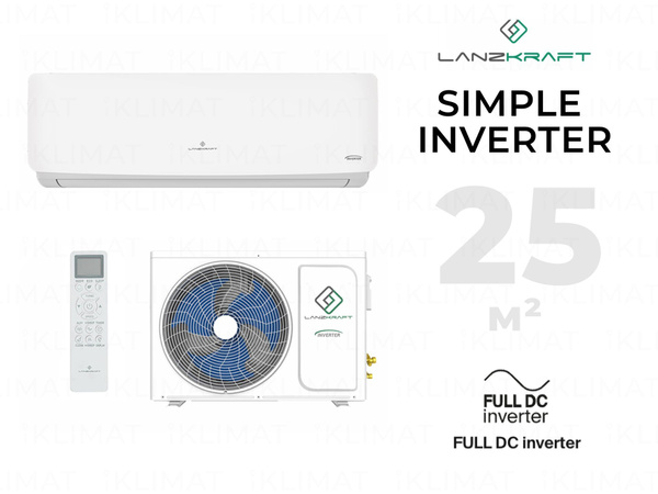 Настенный кондиционер LANZKRAFT SIMPLE INVERTER LSWH-25FC1Z/LSAH-25FC1Z ...