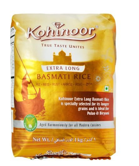 KohINoor Рис индийский длиннозерный Басмати Basmati Rice 1 кг - купить ...