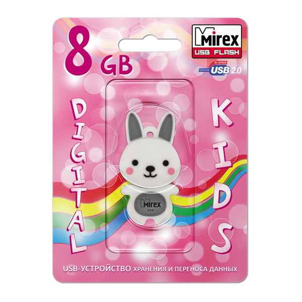 Флешка USB Flash Drive MIREX RABBIT GREY 8GB - купить с доставкой по ...