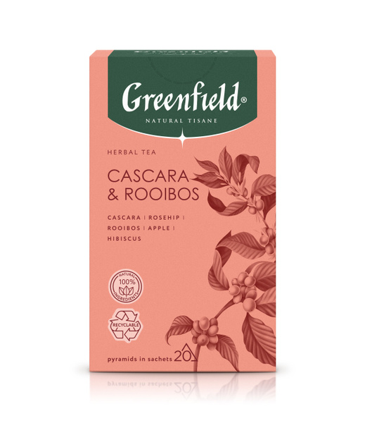 Чай в пирамидках Greenfield Tisane, Cascara, Rooibos, травяной с ...
