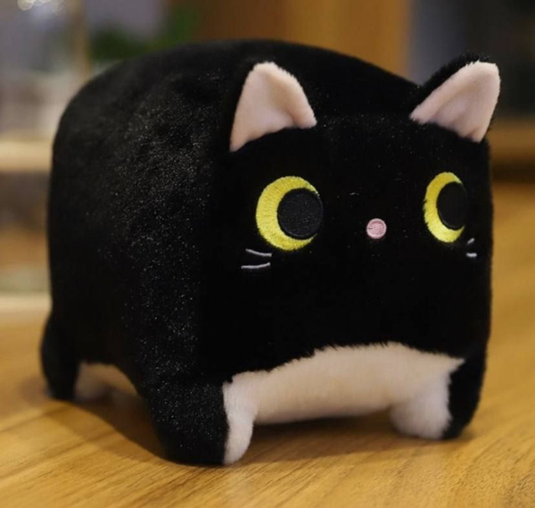 Мягкая игрушка-подушка глазастый квадратный кот /котокуб - купить с ...