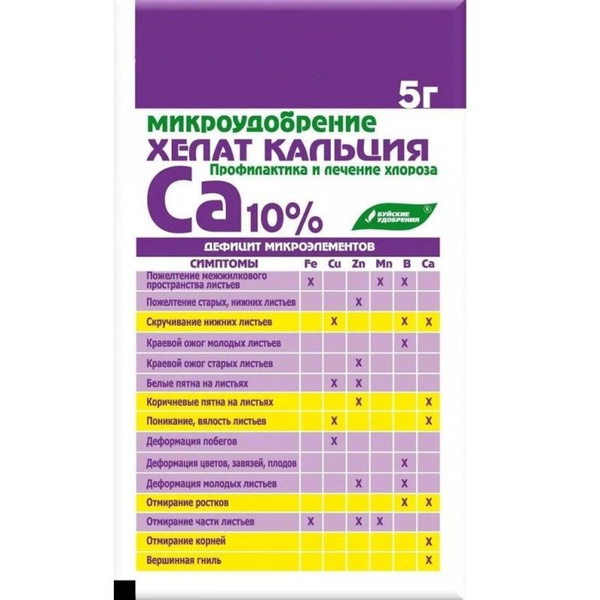Микроудобрение Хелат кальция, Буйские удобрения, 5 гр - купить с ...