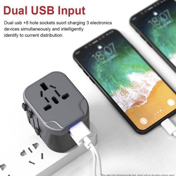 Дорожный адаптер с USB-портами Mivo MС-302 переходник для розетки . UK ...