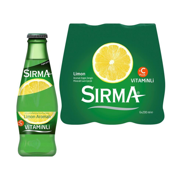 SIRMA Минеральная вода с лимоном витамин C+ 200 мл (LIMON VITAMIN C+ 6 ...