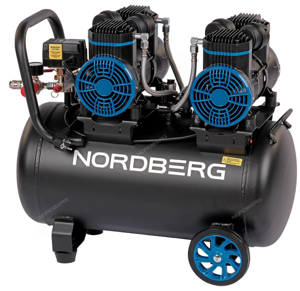 Компрессор безмасляный 220В, ресив. 50л, 500 л/мин NORDBERG NCEO50/500 ...