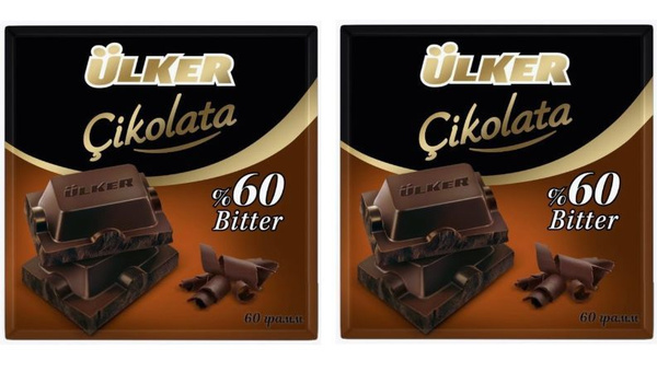 Черный шоколад Ulker, 60% какао, 2 шт по 60 г - купить с доставкой по ...