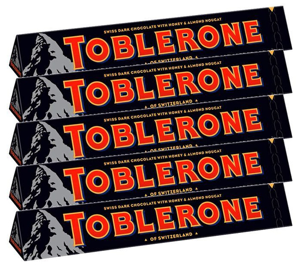 Тёмный Шоколад Toblerone с медово-миндальной нугой, 100г х 5шт - купить ...