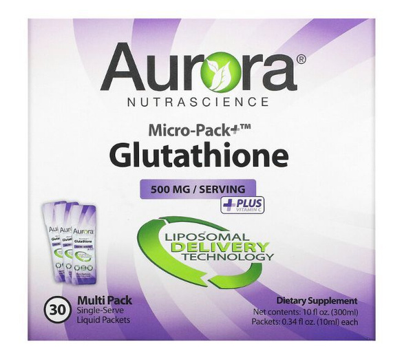 Aurora Nutrascience, Micro-Pack + глутатион, 500 мг, 30 пакетиков по 10 ...