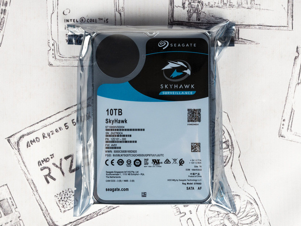 10 ТБ Внутренний жесткий диск Seagate SkyHawk Surveillance ...