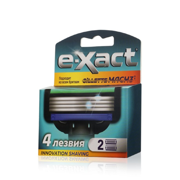 Сменные кассеты мужские E-Xact, 4 лезвия 2 штуки - купить с доставкой ...