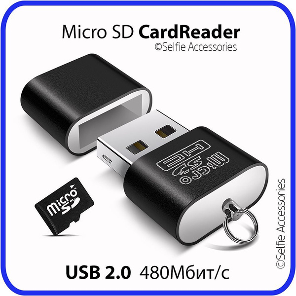 Переходник USB 2.0 Isa CR-01, Картридер для Micro SD, Адаптер для карты ...