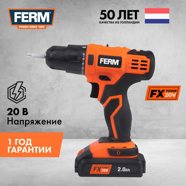 Аккумуляторная безударная дрель-шуруповерт FERM FX Power CDM1164, Li ...